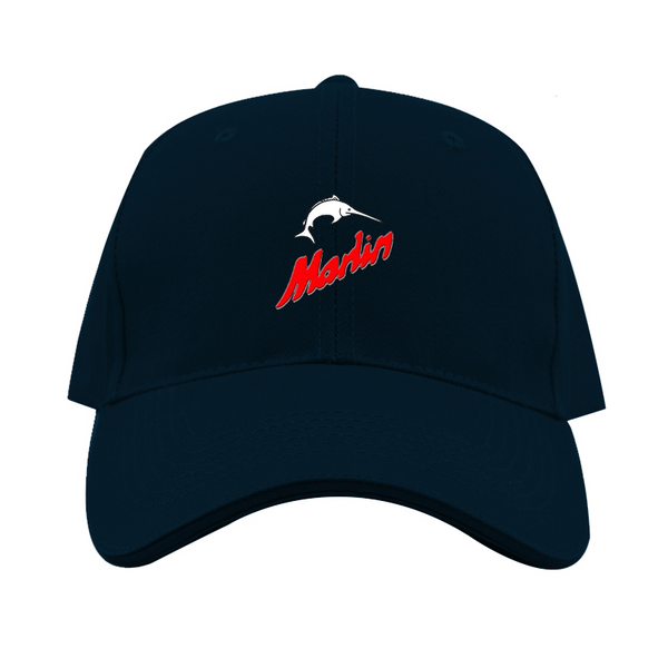 Marlin Logo  Dad Baseball Cap Hat