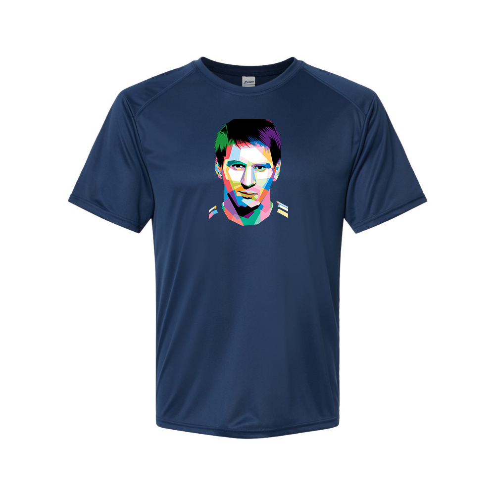 Men's Lionel Messi Face Art Soccer Performance T-Shirt