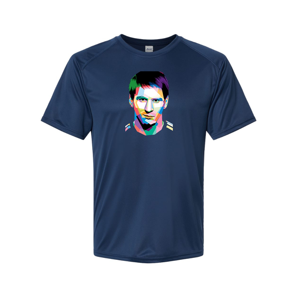 Youth Kids Lionel Messi Face Art Soccer Performance T-Shirt