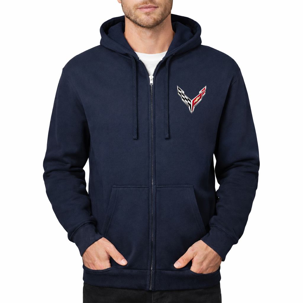 Men's Chevrolet Corvette Car Zipper Hoodie