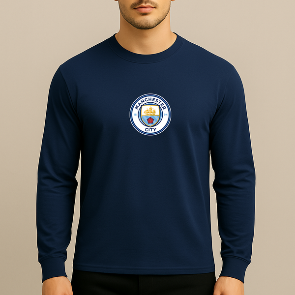 Men's Manchester City Soccer Long Sleeve T-Shirt