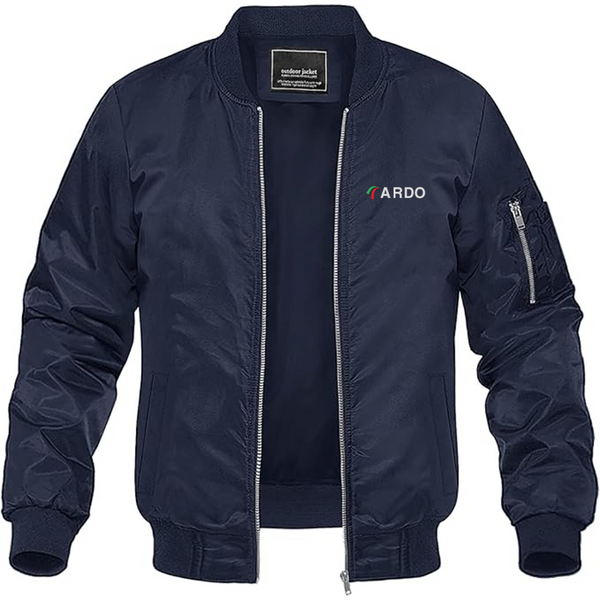 Men's Ardo Logo Lightweight Bomber Jacket Windbreaker Softshell Varsity Jacket Coat