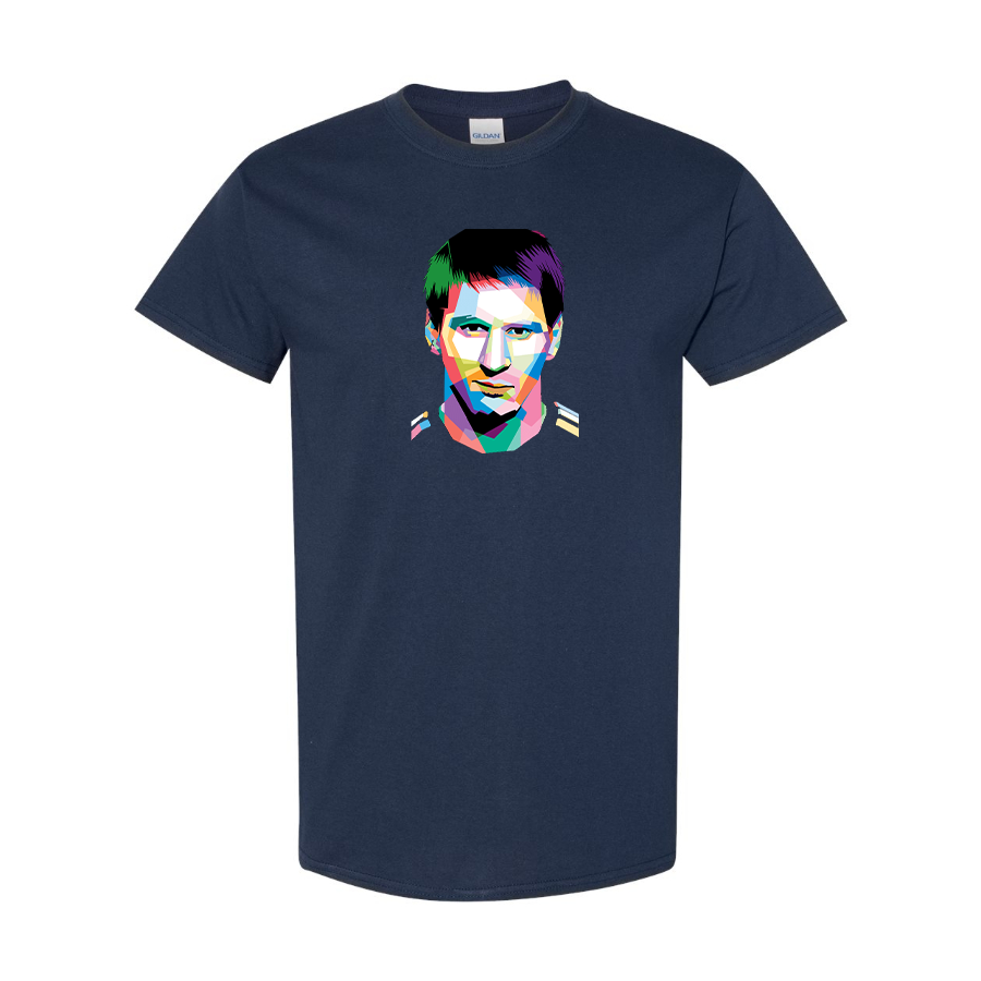 Youth Kids Lionel Messi Face Art Soccer Cotton T-Shirt