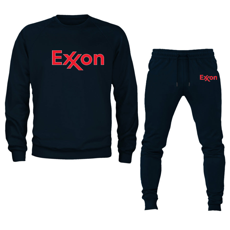 Men's Exxon Gas Station Logo Crewneck Sweatshirt Joggers Suit