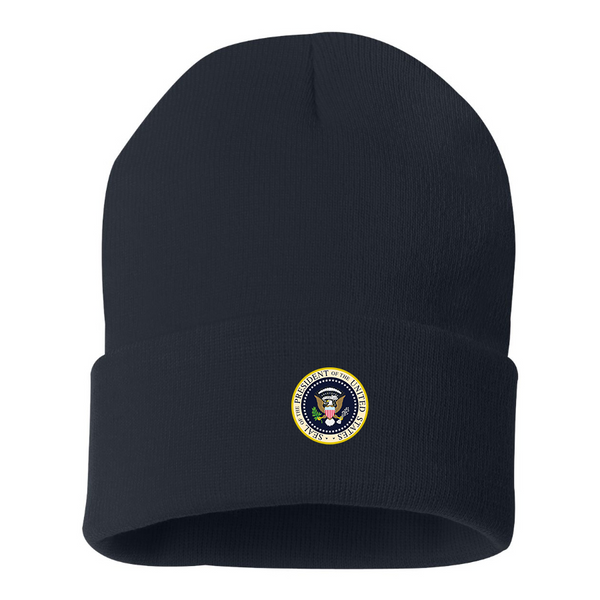 USA President Seal Logo Beanie Hat