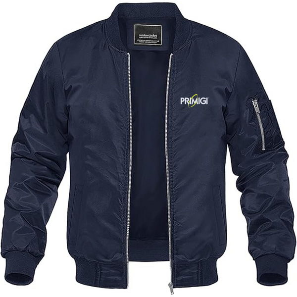 Men's Primigi Logo Lightweight Bomber Jacket Windbreaker Softshell Varsity Jacket Coat