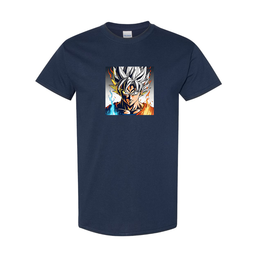 Men's Goku Fire Dragon Ball Z Cartoon Cotton T-Shirt