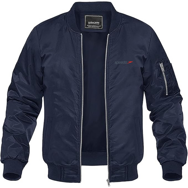 Men's Speedo Logo Lightweight Bomber Jacket Windbreaker Softshell Varsity Jacket Coat