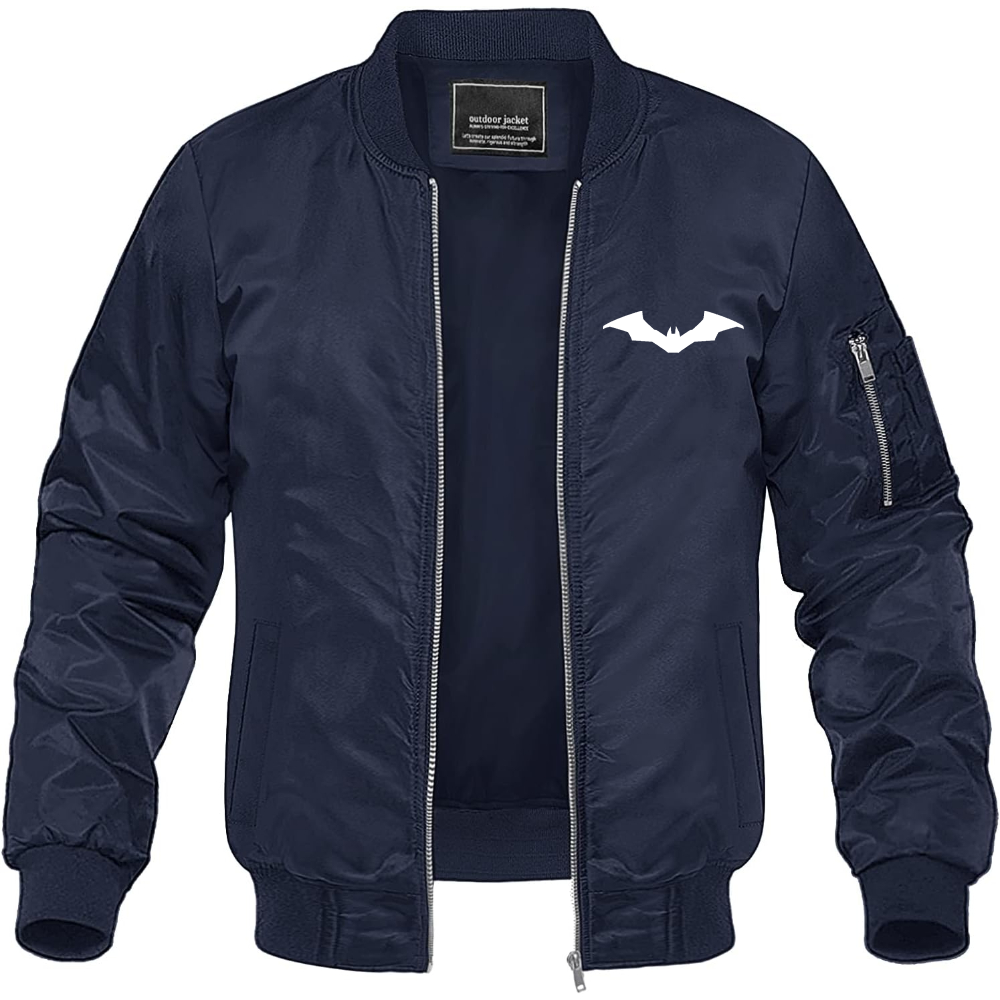 Men's New Batman DC Universe Superhero  Lightweight Bomber Jacket Windbreaker Softshell Varsity Jacket Coat