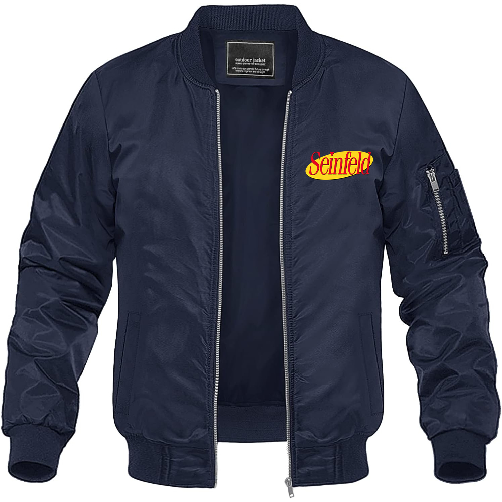 Men's Seinfeld Sitcom Show Lightweight Bomber Jacket Windbreaker Softshell Varsity Jacket Coat
