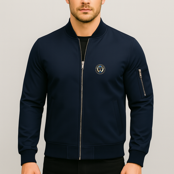 Men's Philadelphia Union FC Lightweight Bomber Jacket Windbreaker Softshell Varsity Jacket Coat