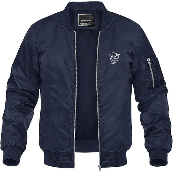 Men's Dodge Demon Logo Lightweight Bomber Jacket Windbreaker Softshell Varsity Jacket Coat