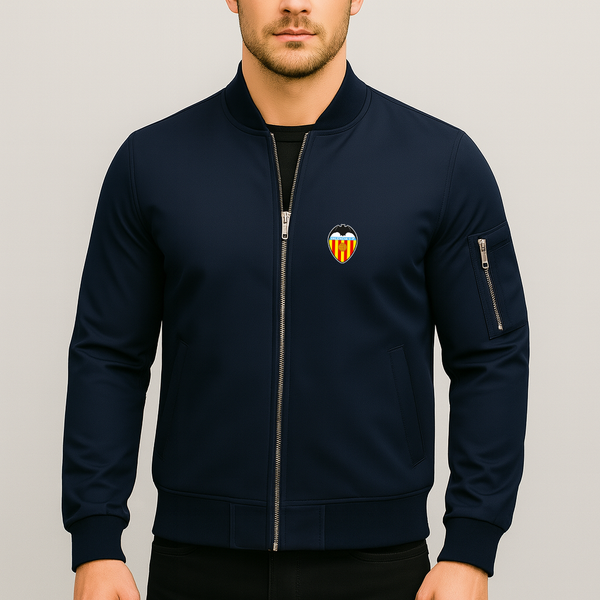 Men's Valencia FC Lightweight Bomber Jacket Windbreaker Softshell Varsity Jacket Coat