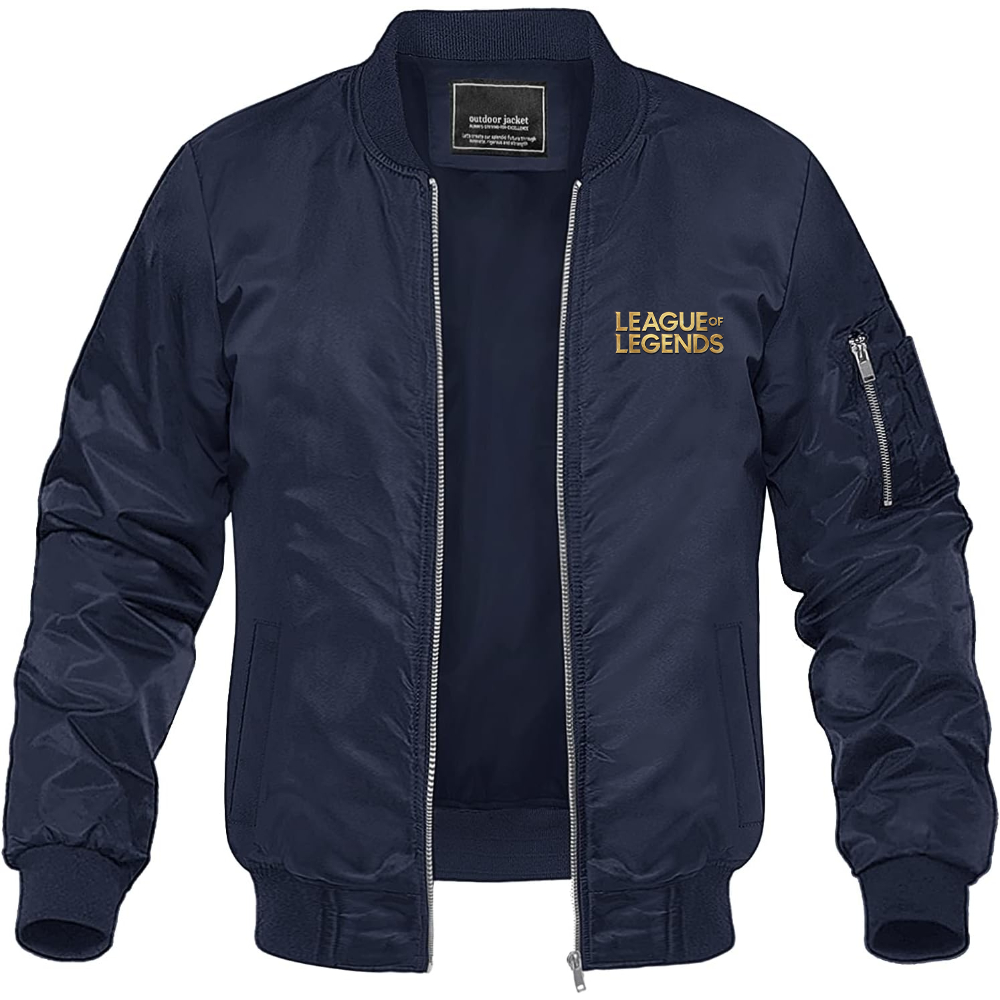 Men's League of Legends Game Lightweight Bomber Jacket Windbreaker Softshell Varsity Jacket Coat