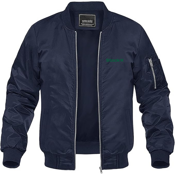 Men's StockX Logo Lightweight Bomber Jacket Windbreaker Softshell Varsity Jacket Coat