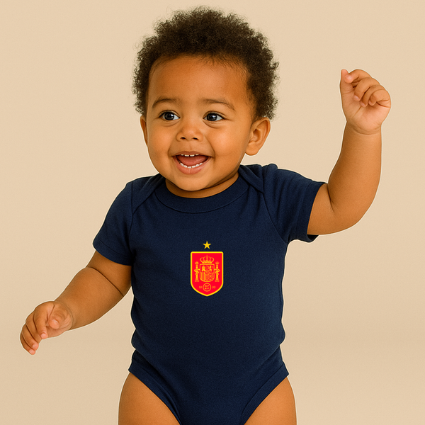 Spain Red Logo National Soccer Team Baby Romper Onesie