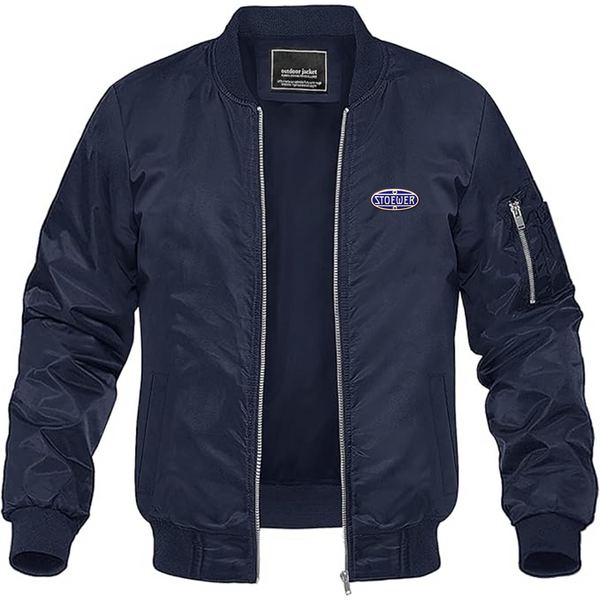 Men's Stoewer Logo Lightweight Bomber Jacket Windbreaker Softshell Varsity Jacket Coat