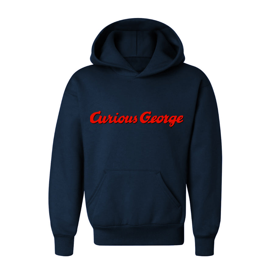 Youth Kids Curious George Cartoon Pullover Hoodie