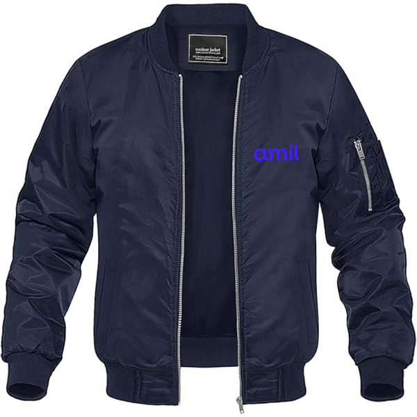 Men's  Amil Lightweight Bomber Jacket Windbreaker Softshell Varsity Jacket Coat