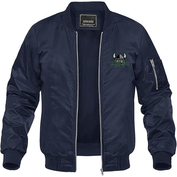Men's Cleveland State Vikings  Lightweight Bomber Jacket Windbreaker Softshell Varsity Jacket Coat