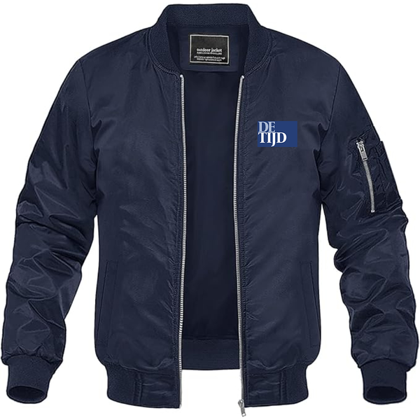 Men's De Tijd   Lightweight Bomber Jacket Windbreaker Softshell Varsity Jacket Coat