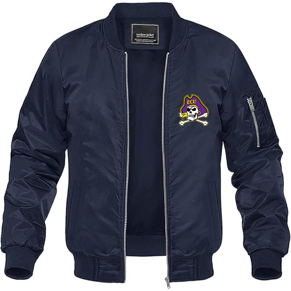 Men's  East Carolina Pirates Lightweight Bomber Jacket Windbreaker Softshell Varsity Jacket Coat