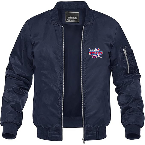 Men's  Detroit Titans  Lightweight Bomber Jacket Windbreaker Softshell Varsity Jacket Coat