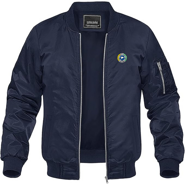Men's Pos & Giro Logo Lightweight Bomber Jacket Windbreaker Softshell Varsity Jacket Coat