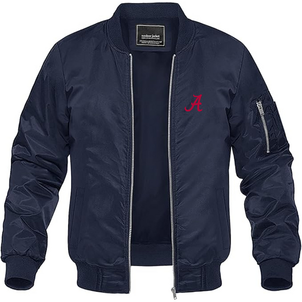 Men's Alabama Crimson Tide Logo Lightweight Bomber Jacket Windbreaker Softshell Varsity Jacket Coat