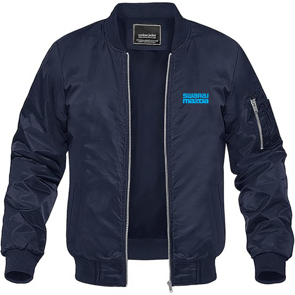 Men's Swaraj Mazda Logo Lightweight Bomber Jacket Windbreaker Softshell Varsity Jacket Coat
