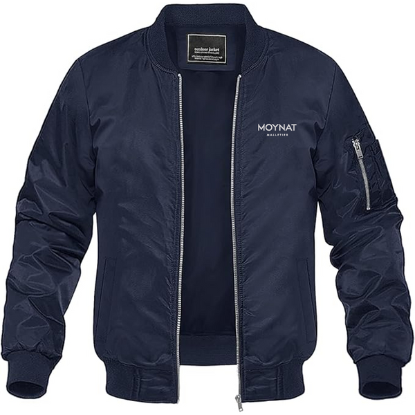 Men's Moynat Malletier  Logo Lightweight Bomber Jacket Windbreaker Softshell Varsity Jacket Coat