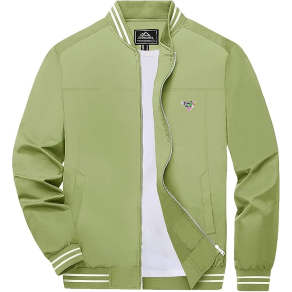 Men's  Bronski Beat Lightweight Zip-Up Bomber Jacket with Ribbed Collar and Cuffs Versatile Casual Outerwear
