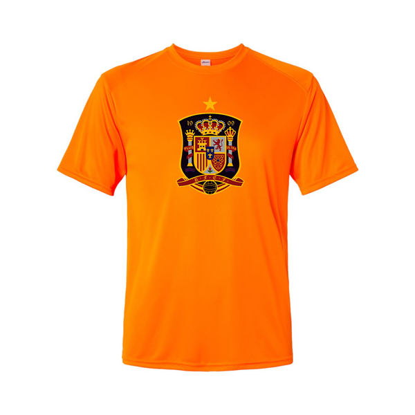 Youth Kids Spain National Soccer Team Performance T-Shirt