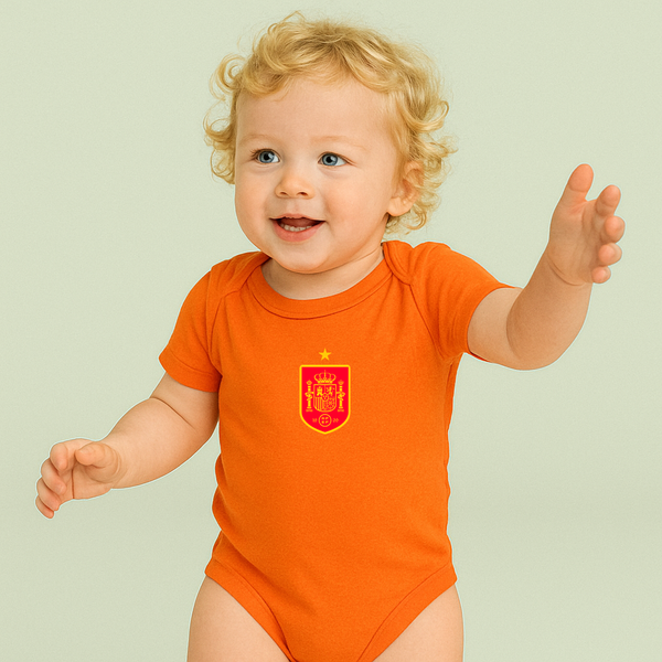 Spain Red Logo National Soccer Team Baby Romper Onesie