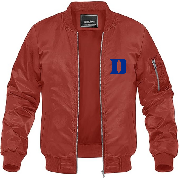 Men's  Duke Blue Devils Lightweight Bomber Jacket Windbreaker Softshell Varsity Jacket Coat