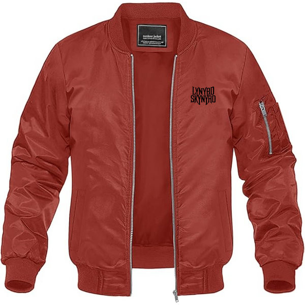 Men's Lynyrd Skynyrd  Lightweight Bomber Jacket Windbreaker Softshell Varsity Jacket Coat
