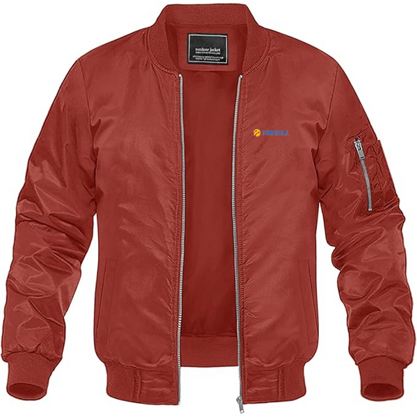 Men's TurkCell Logo Lightweight Bomber Jacket Windbreaker Softshell Varsity Jacket Coat