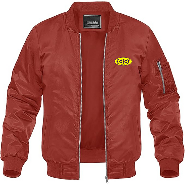 Men's Edfor Grand Sport Logo Lightweight Bomber Jacket Windbreaker Softshell Varsity Jacket Coat