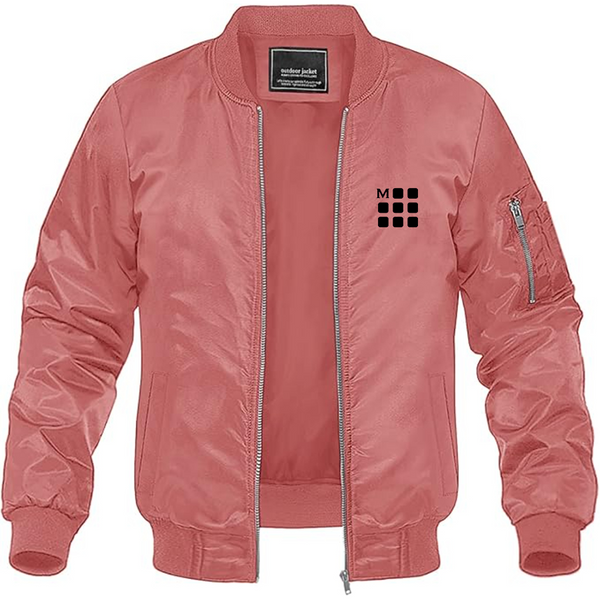 Men's Moleskine Icon Logo Lightweight Bomber Jacket Windbreaker Softshell Varsity Jacket Coat