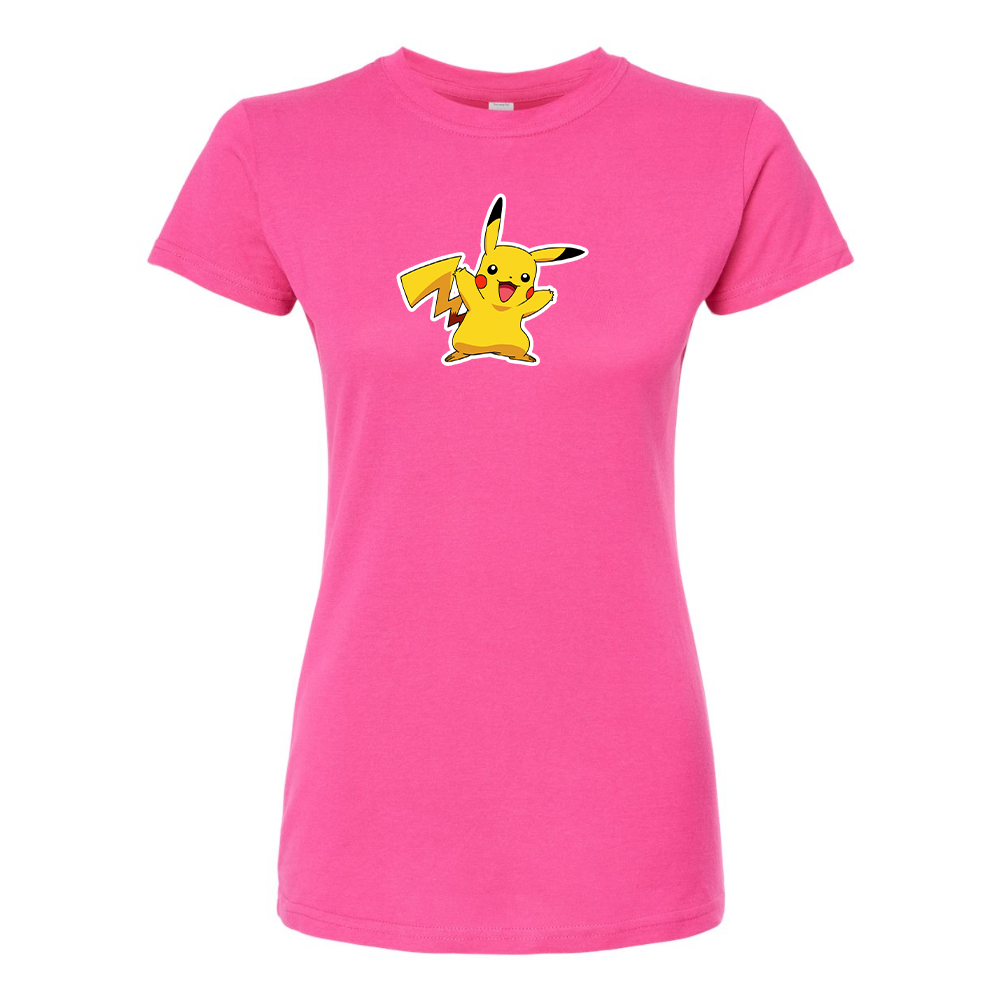 Women's Pikcahu Cartoon Round Neck T-Shirt