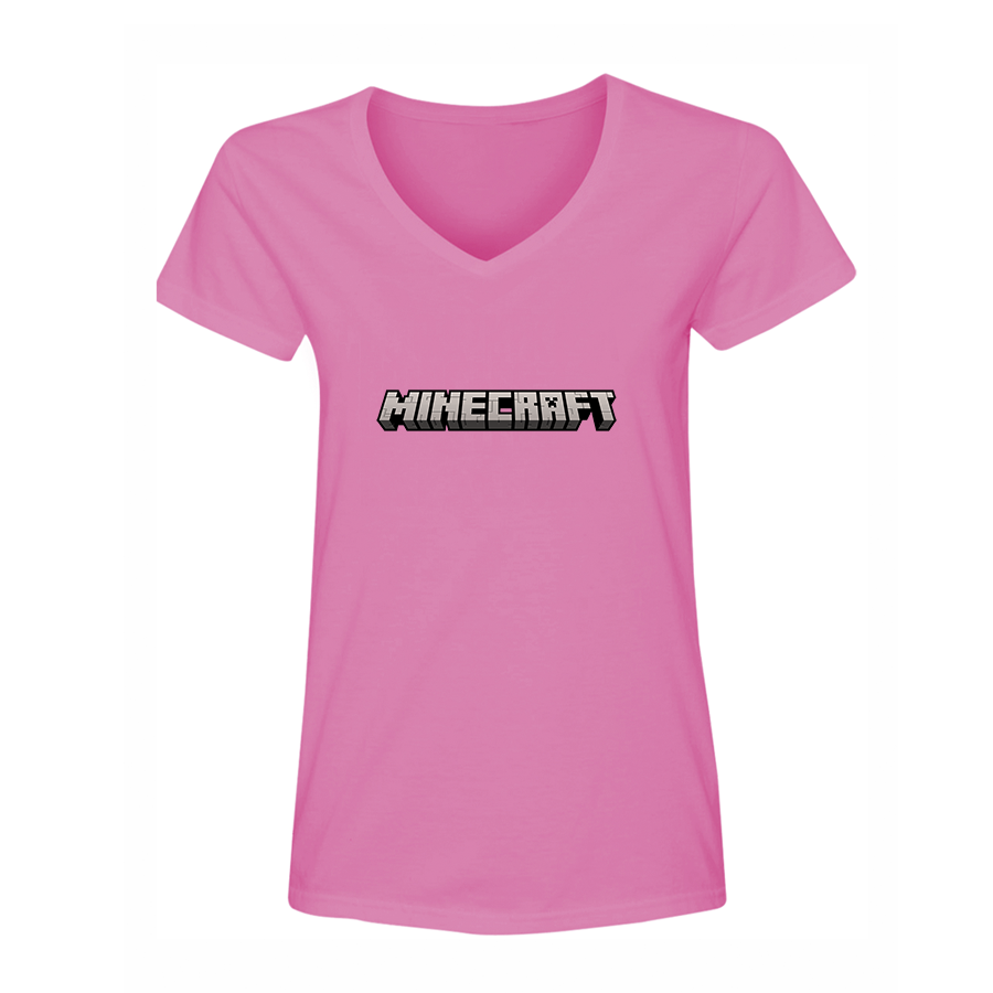 Women's Minecraft Game V-Neck T-Shirt