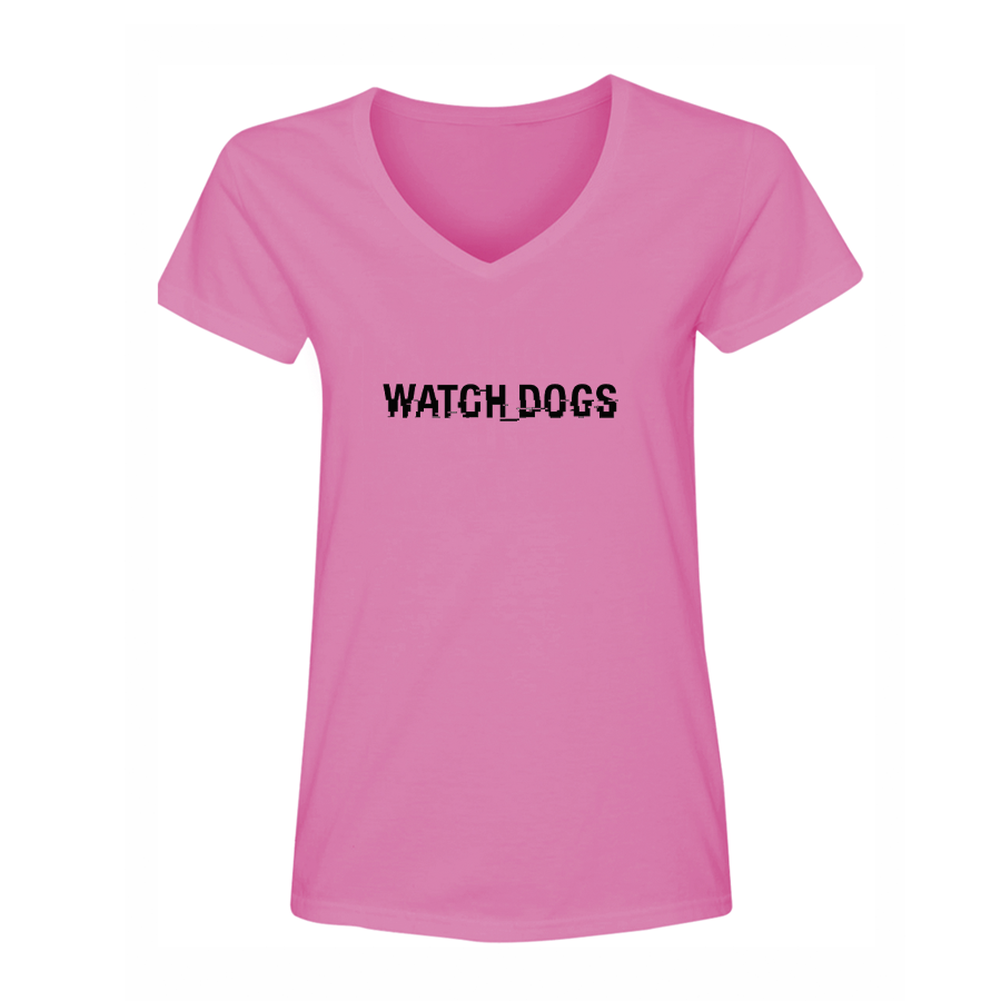 Women's Watch Dogs Video Game V-Neck T-Shirt