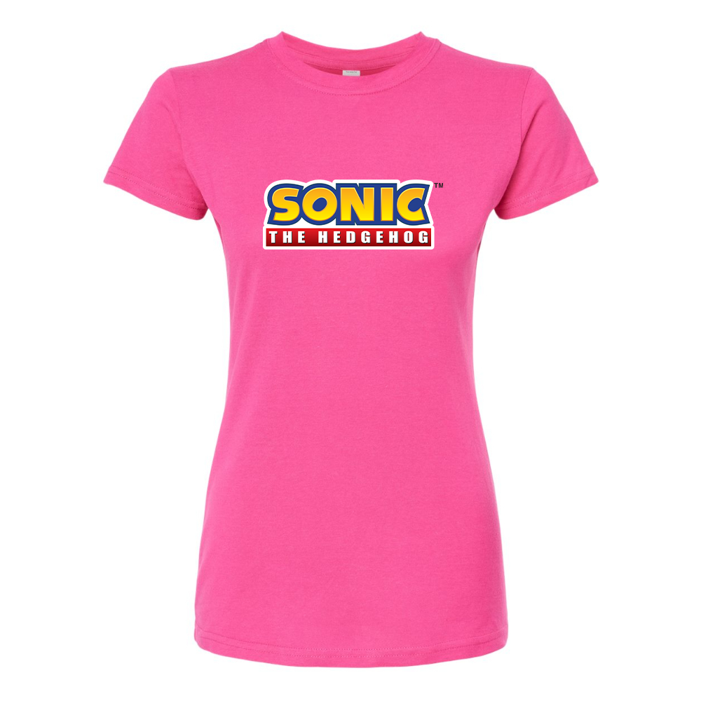 Women's Sonic The Hedgehog Cartoon Round Neck T-Shirt