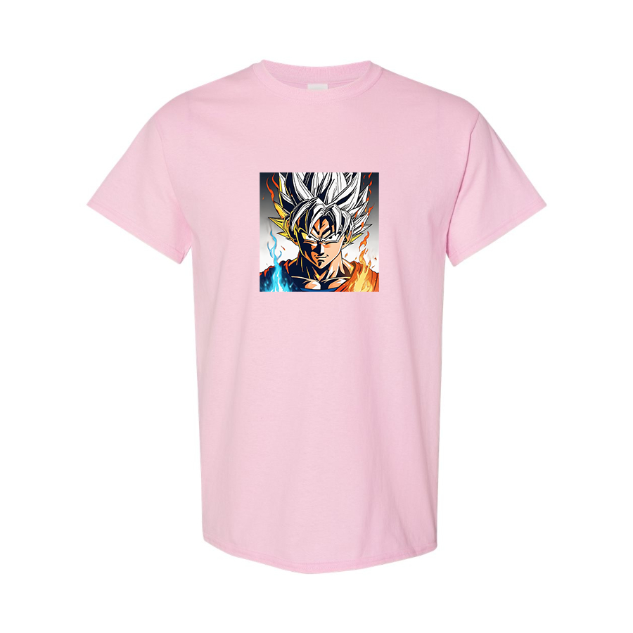 Men's Goku Fire Dragon Ball Z Cartoon Cotton T-Shirt