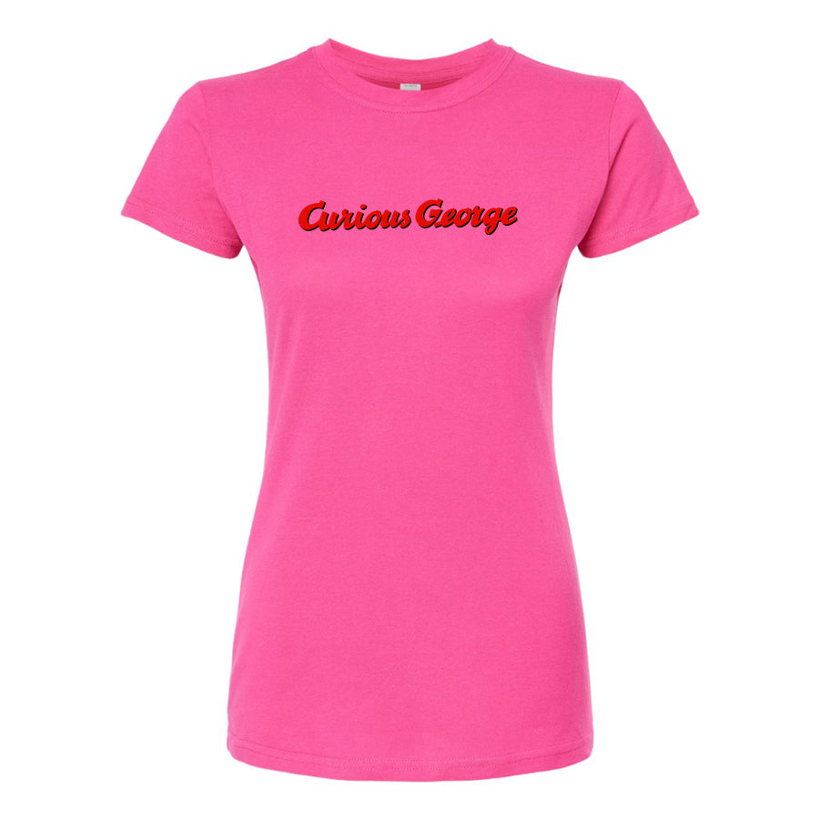 Women's Curious George Cartoon Round Neck T-Shirt