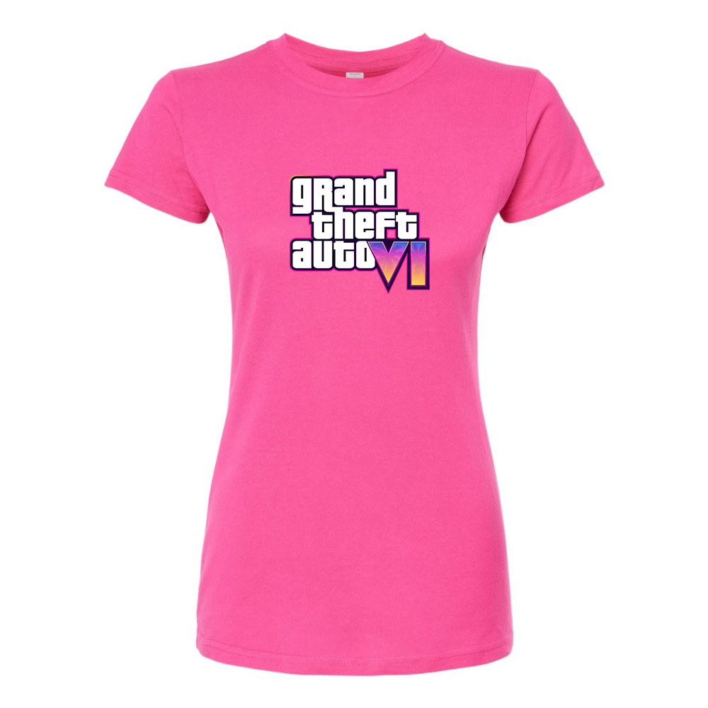 Women’s GTA 6 Grand Theft Auto VI Round Neck T-Shirt Game