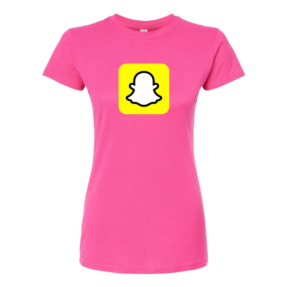 Women's Snapchat Social Round Neck T-Shirt