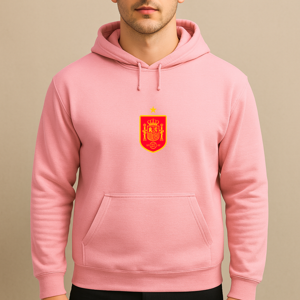 Men's Spain Red Logo National Soccer Team Pullover Hoodie