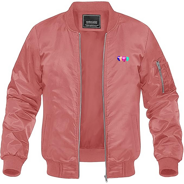 Men's Balloon-Emojis Logo Lightweight Bomber Jacket Windbreaker Softshell Varsity Jacket Coat