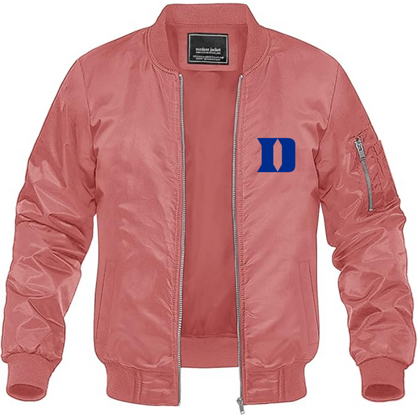 Men's  Duke Blue Devils Lightweight Bomber Jacket Windbreaker Softshell Varsity Jacket Coat
